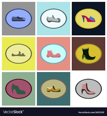 Assembly flat icons shoes vector image