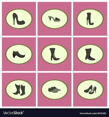 Assembly flat icons shoes vector image