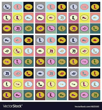 Assembly flat icons shoes vector image