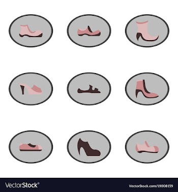 Assembly flat icons shoes vector image