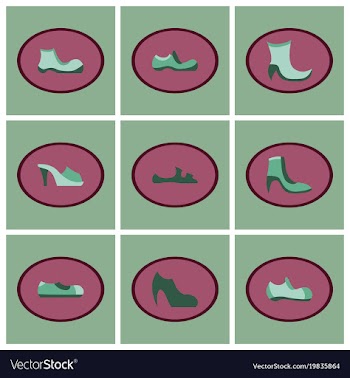 Assembly flat icons shoes vector image