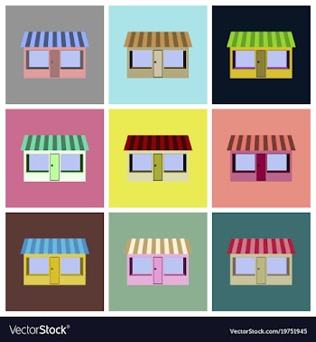 Assembly flat icons shop vector image