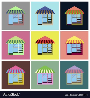 Assembly flat icons shop vector image