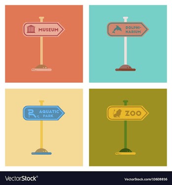 Assembly flat icons sign aquatic Zoo dolphinarium vector image