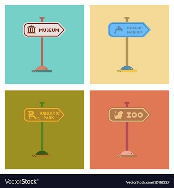 Assembly flat icons sign aquatic Zoo dolphinarium vector image