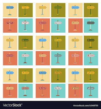 Assembly flat icons sign aquatic zoo dolphinarium vector image