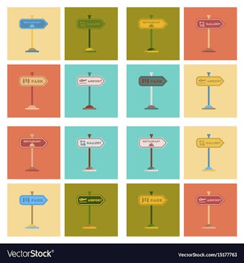 Assembly flat icons sign aquatic zoo dolphinarium vector image