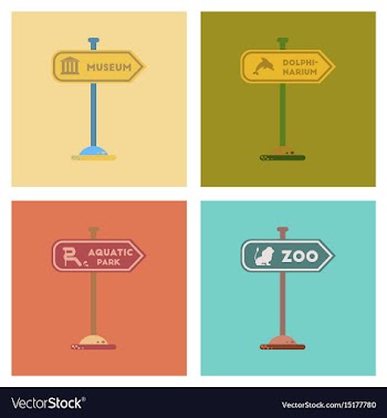 Assembly flat icons sign aquatic zoo dolphinarium vector image