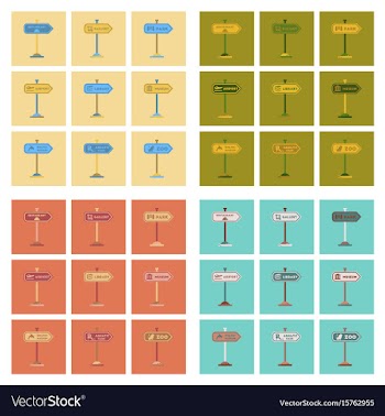 Assembly flat icons sign aquatic zoo dolphinarium vector image