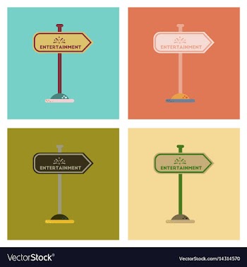 Assembly flat icons sign entertainment vector image