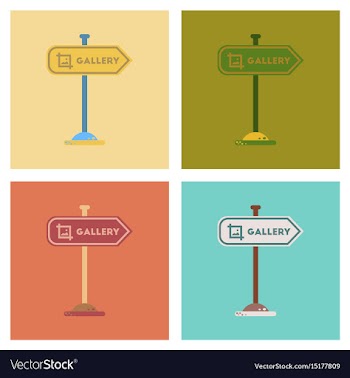 Assembly flat icons sign gallery vector image