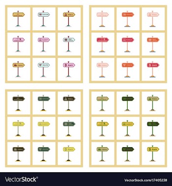 Assembly flat icons sign of bar post office mall vector image