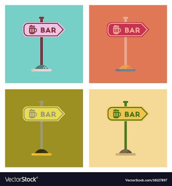 Assembly flat icons sign of bar vector image