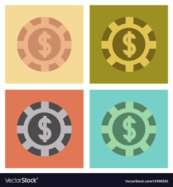 Assembly flat icons single poker chips vector image