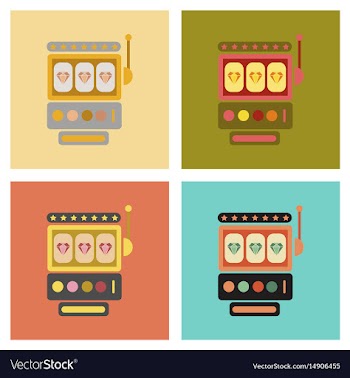 Assembly flat icons slot machine vector image