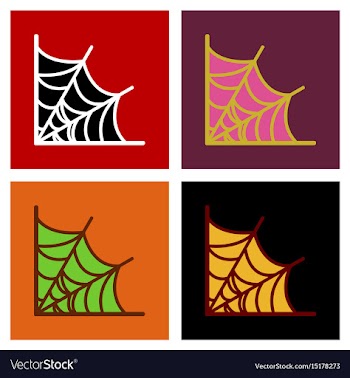 Assembly flat icons spider web vector image