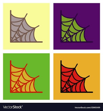 Assembly flat icons spiders web vector image