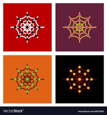 Assembly flat icons spiders web vector image