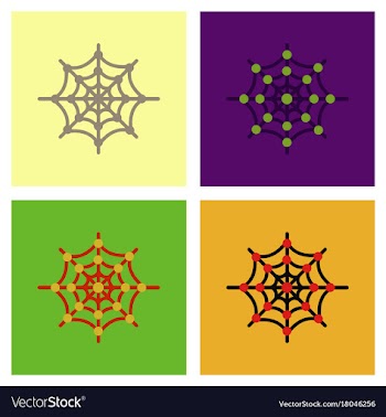 Assembly flat icons spiders web vector image