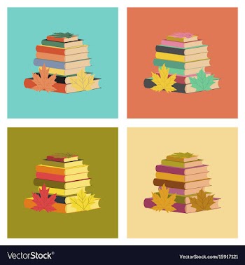 Assembly flat icons stack of books vector image