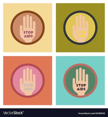 Assembly flat icons Stop AIDS symbol vector image