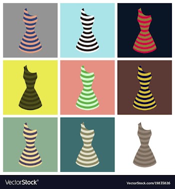 Assembly flat icons summer dress vector image