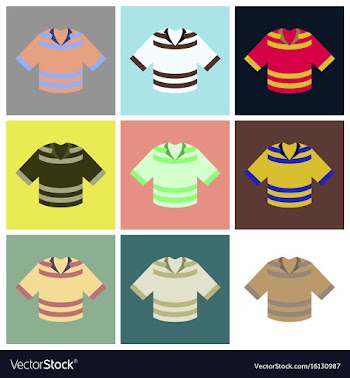 Assembly flat icons t-shirt vector image