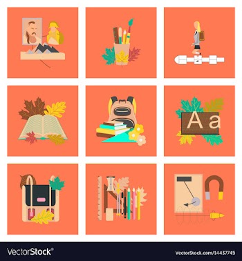 Assembly flat icons the first of september vector image