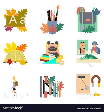 Assembly flat icons the first of september vector image