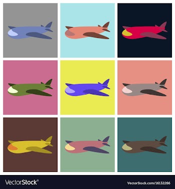 Assembly flat icons toy airplane vector image