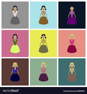 Assembly flat icons toy doll vector image