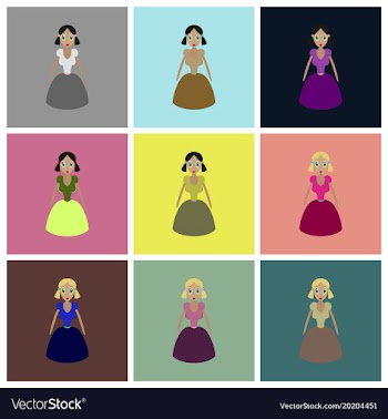 Assembly flat icons toy doll vector image