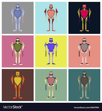 Assembly flat icons toy robot vector image