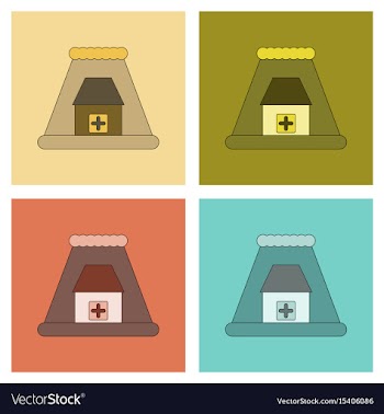 Assembly flat icons tsunami city vector image