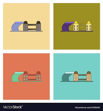 Assembly flat icons tsunami city vector image