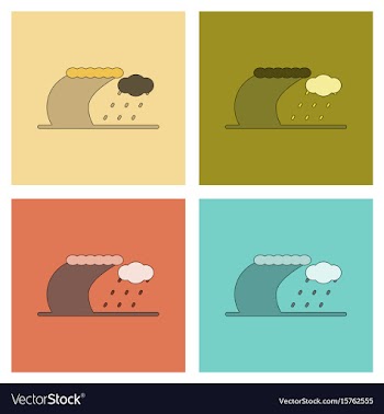 Assembly flat icons tsunami storm vector image