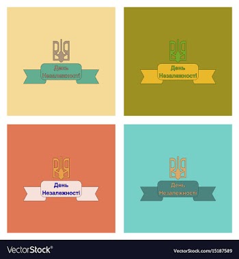 Assembly flat icons ukraine independence day vector image