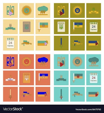 Assembly flat icons ukraine39s independence day vector image