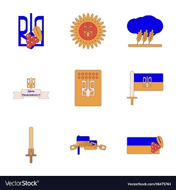 Assembly flat icons ukraine39s independence day vector image