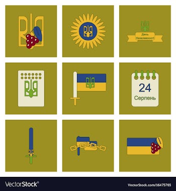 Assembly flat icons ukraine39s independence day vector image