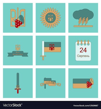Assembly flat icons ukraines independence day vector image