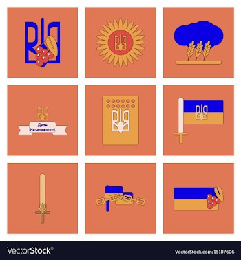 Assembly flat icons ukraines independence day vector image