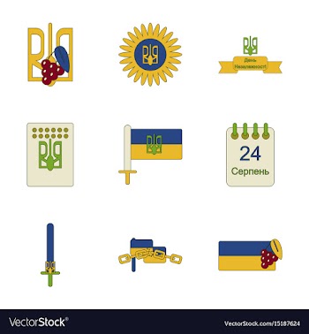 Assembly flat icons ukraines independence day vector image