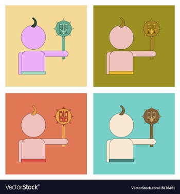 Assembly flat icons ukrainian cossack vector image