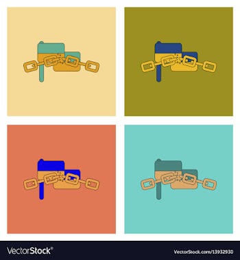 Assembly flat icons ukrainian flag vector image