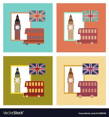 Assembly flat icons united kingdom set vector image