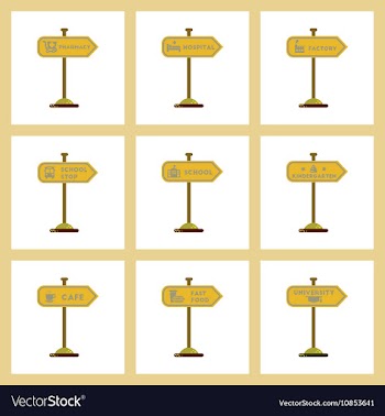 Assembly flat icons University kindergarten school vector image