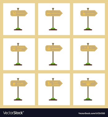 Assembly flat icons university kindergarten school vector image