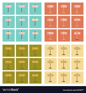Assembly flat icons university kindergarten school vector image
