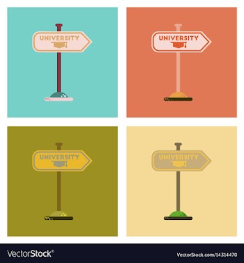 Assembly flat icons university sign vector image